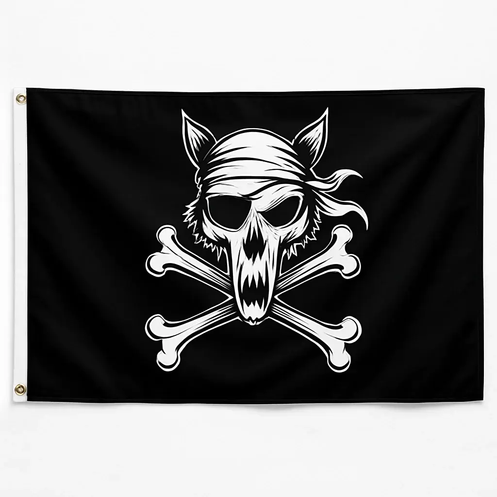 Drapeau Pirate Loup