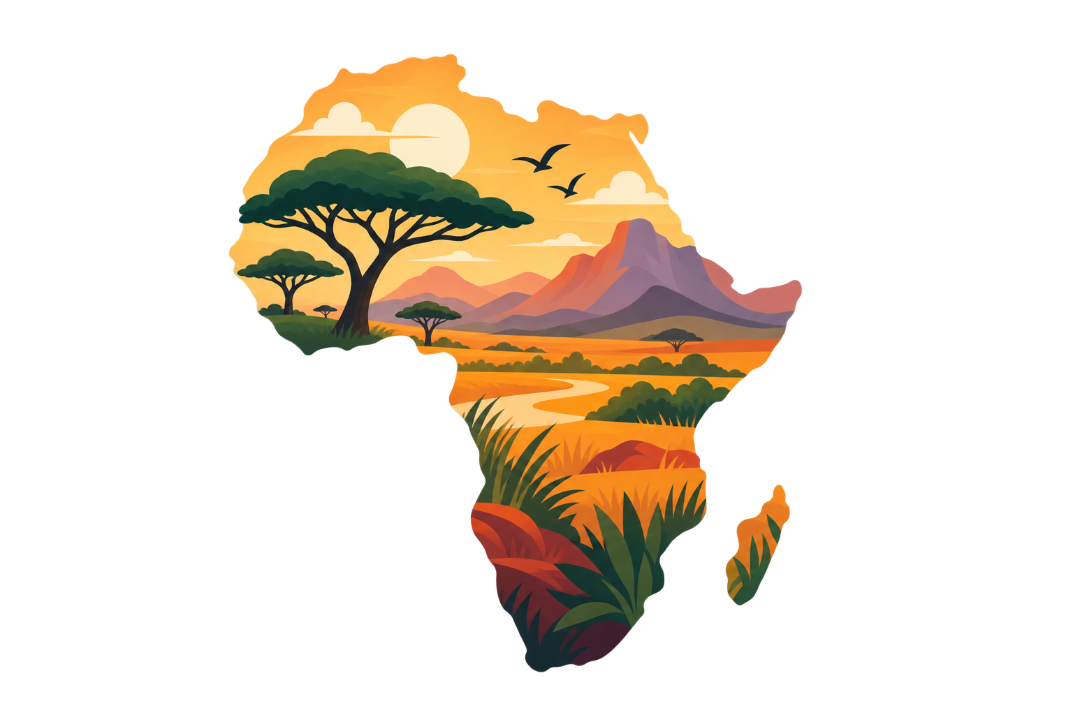 Illustration du continent Afrique