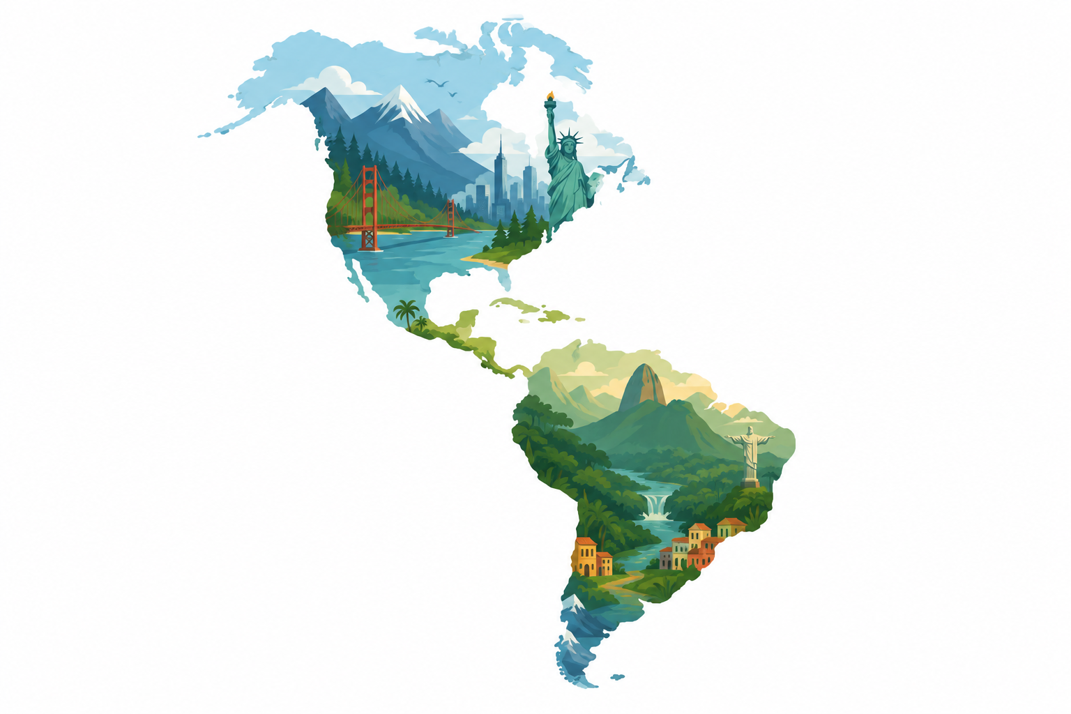 Illustration du continent Amérique