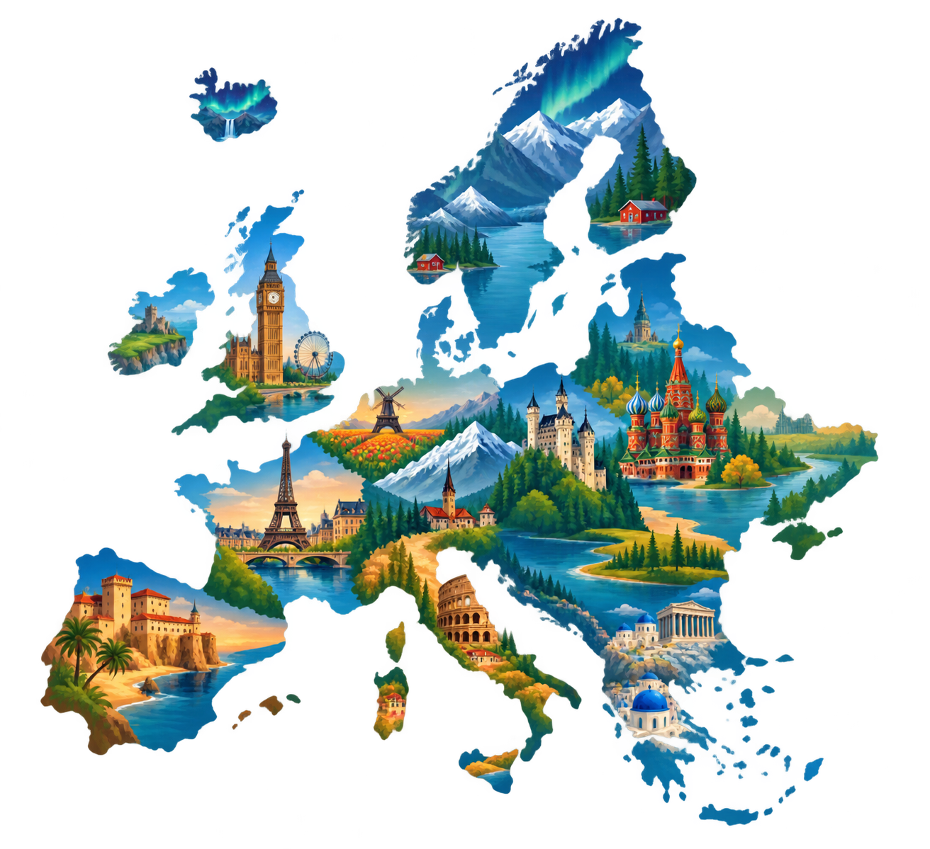 Illustration du continent Europe