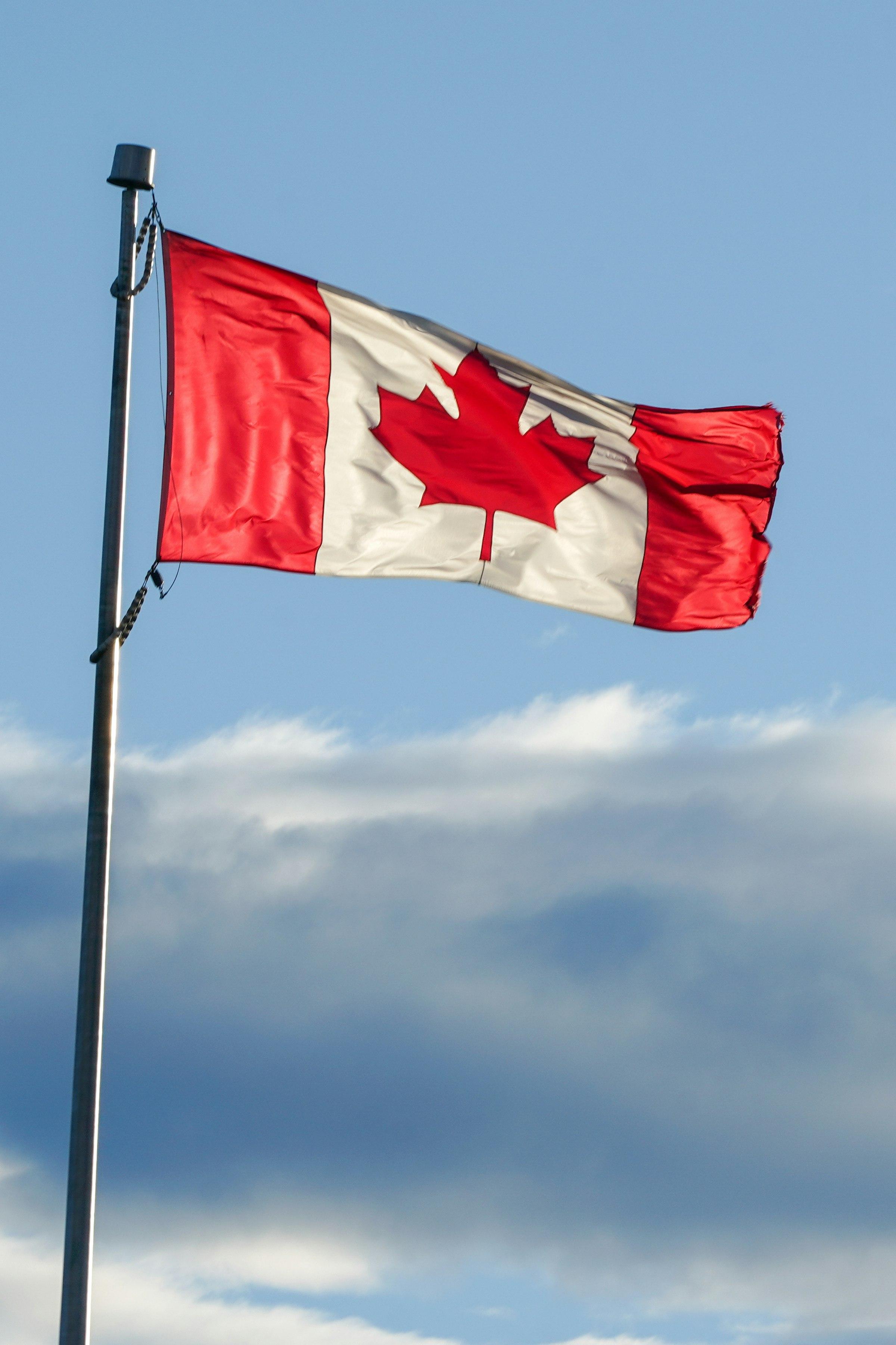Drapeau flottant au vent