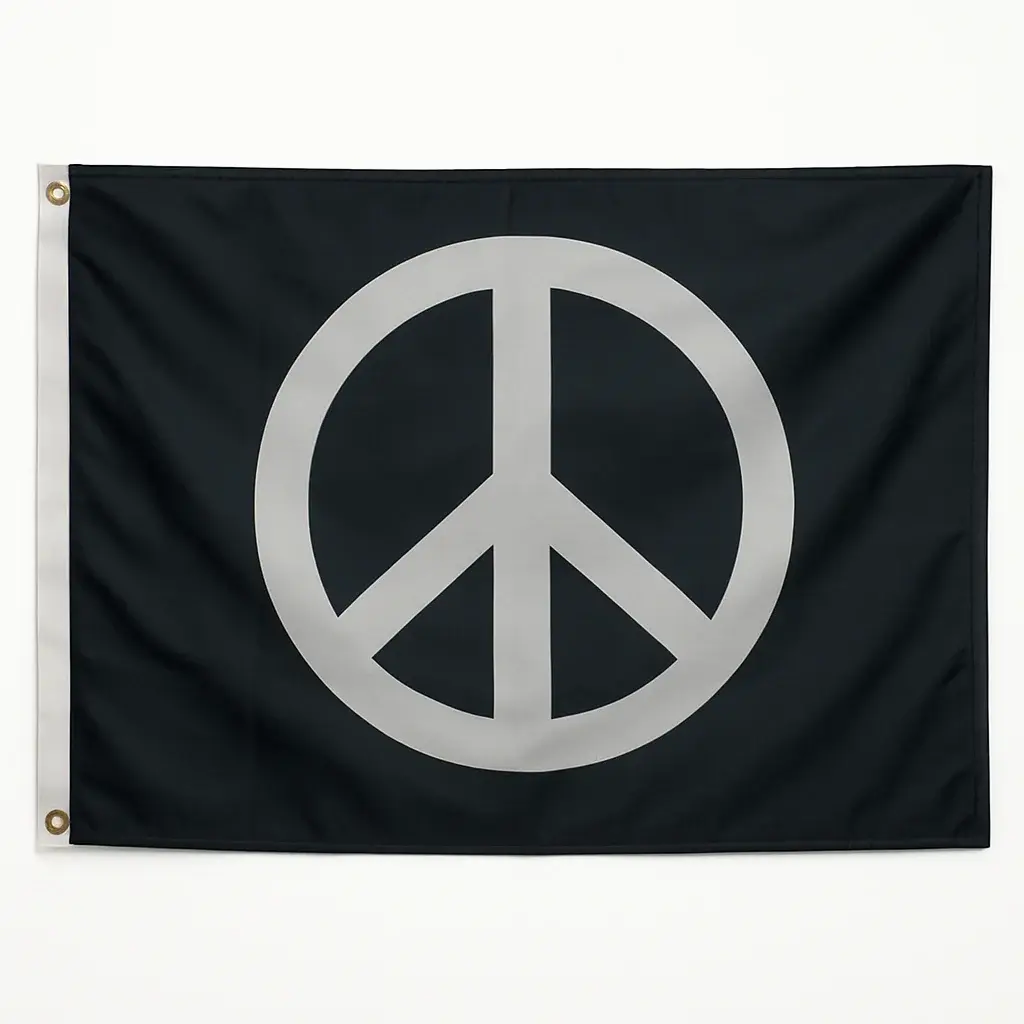 Drapeau Peace and Love (noir)